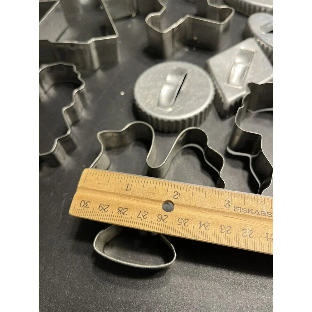 Lot of 15 Vintage Metal Cookie Cutter